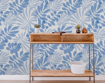 Pale Blue Twigs Wallpaper #743 | Removable Wallpaper, Temporary Wallpaper, Traditional Wallpaper, Peel & Stick Wallpaper