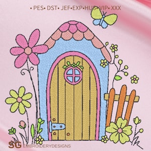 Fairy Door / Cottage  Machine  Embroidery Design – dst,exp,jef,pes,vip,xxx
