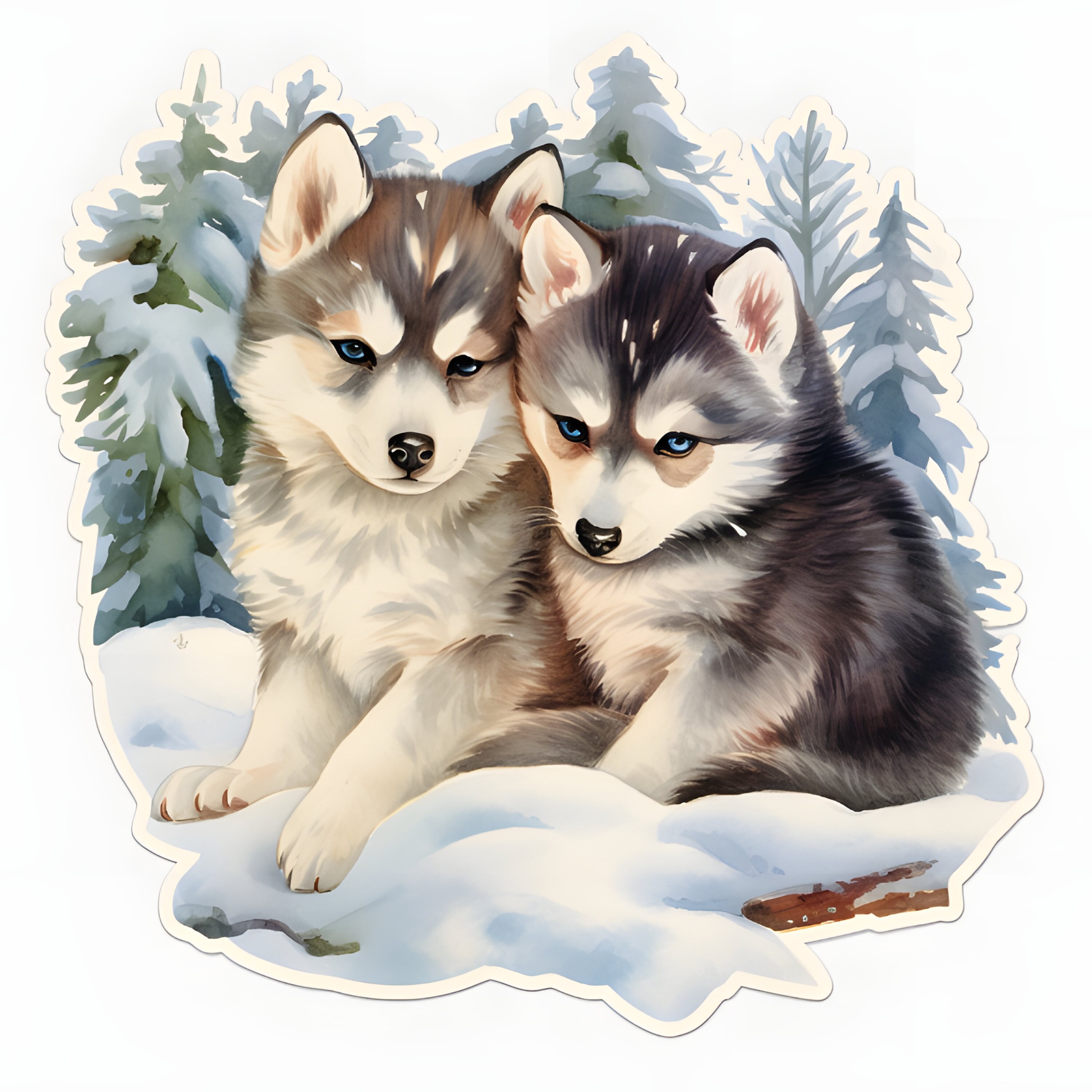 Husky Puppies Clip Art, Digital Downloads, 10 Images With Transparent ...