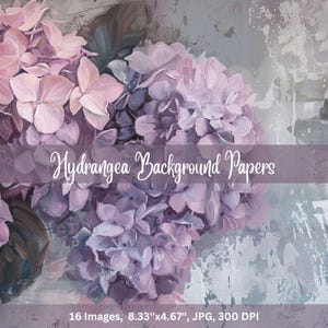 Hortensie Hintergrundpapier Digitale Downloads Druckbare Kunst Papier Handwerk Print on Demand Kleine Notizzettel Kartenherstellung Collage Papier