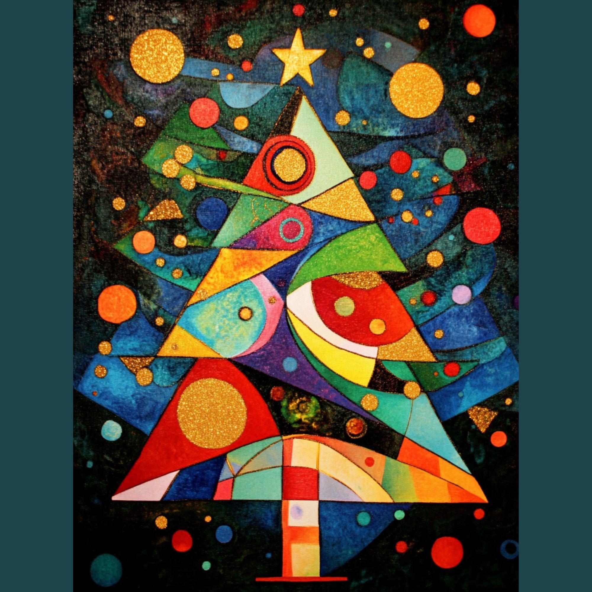 高感度ショップで2023年売れたブランド Tree Christmas Kandinsky Digital Art Decorative Inspired 絵画