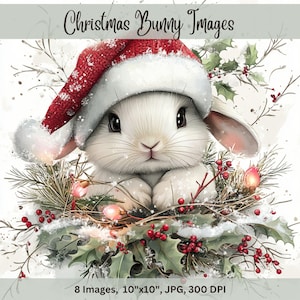 Coelho de Natal Arte de Natal Downloads digitais Arte para impressão Fabricação de cartões Fabricação de papel Artesanato em papel Papel digital