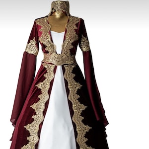 Wedding and Bridal Dress,traditional Embroidered Ottoman Bindalli ...