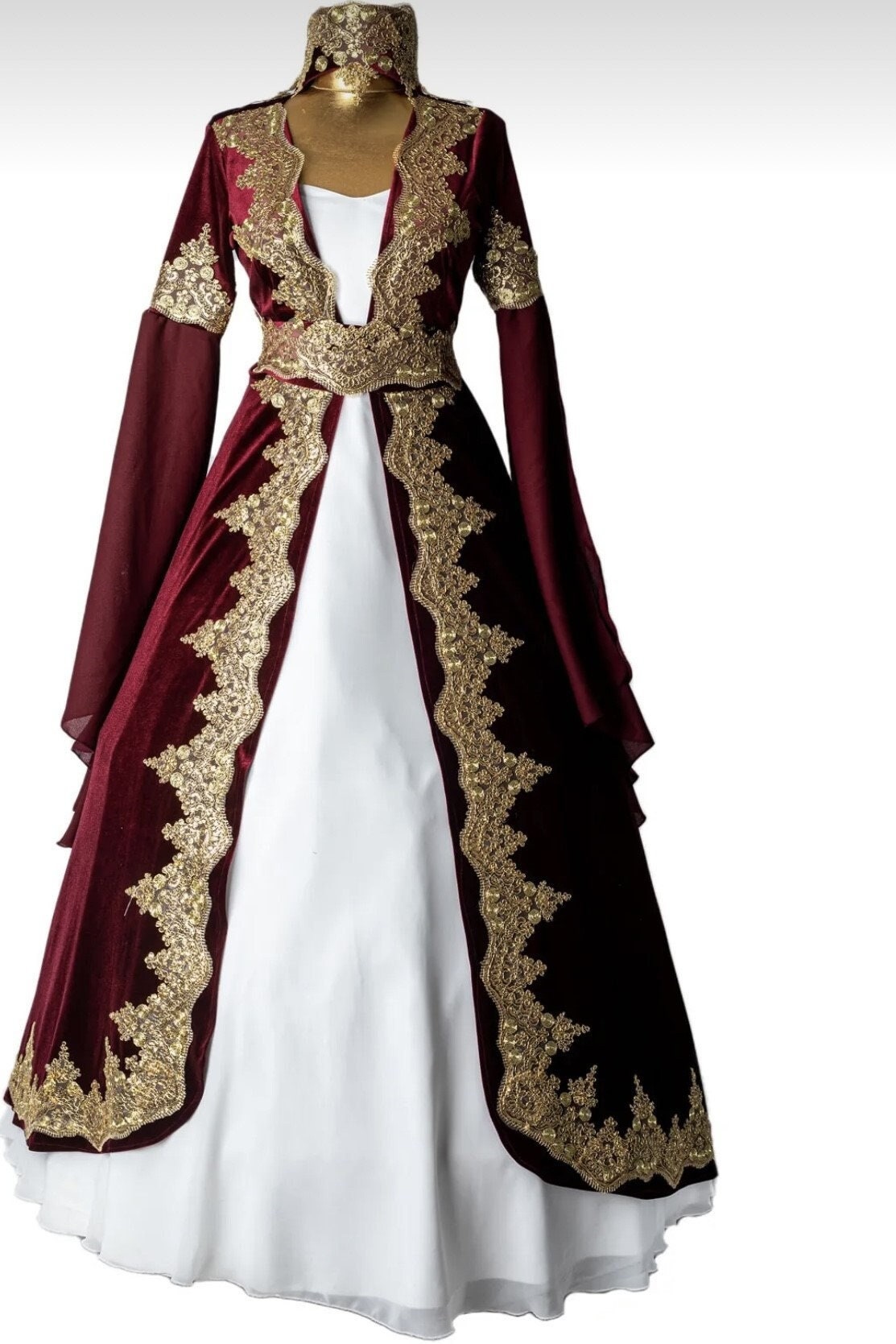 Wedding and Bridal Dress,traditional Embroidered Ottoman Bindalli