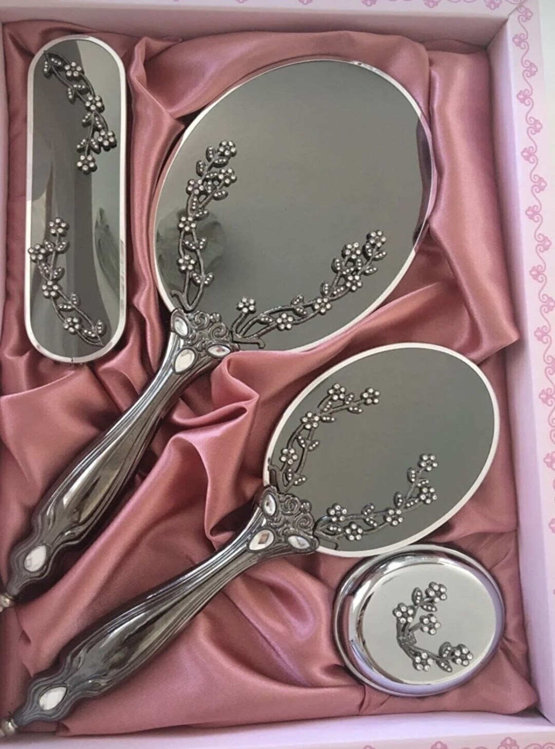 Brush and Mirror Set Wedding,mirror and Brush Set,vanity Set,hand