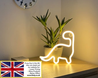 Message me for Custom Neon Signs!  Dinosaur Mini LED Neon Light Green - Dimmer - Wall Light Decoration Lamp - Custom Neon Signs Business