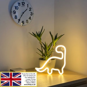 Message me for Custom Neon Signs!  Dinosaur Mini LED Neon Light Green - Dimmer - Wall Light Decoration Lamp - Custom Neon Signs Business