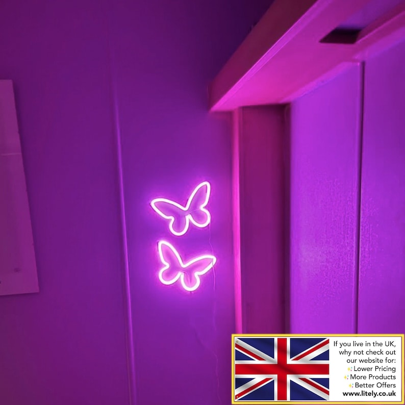 DM for Custom! Butterfly Mini Neon Light - Dimmer - Wall Light Decoration Lamp - Custom Neon Signs For Business Home Events 