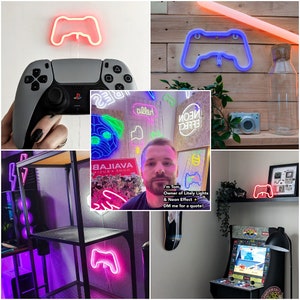 DM for Custom Neon Signs! Game Control / Gaming Mini Neon Light - Dimmable - Wall Light Decoration Lamp - Blue / Green / Red / Pink - Gamer