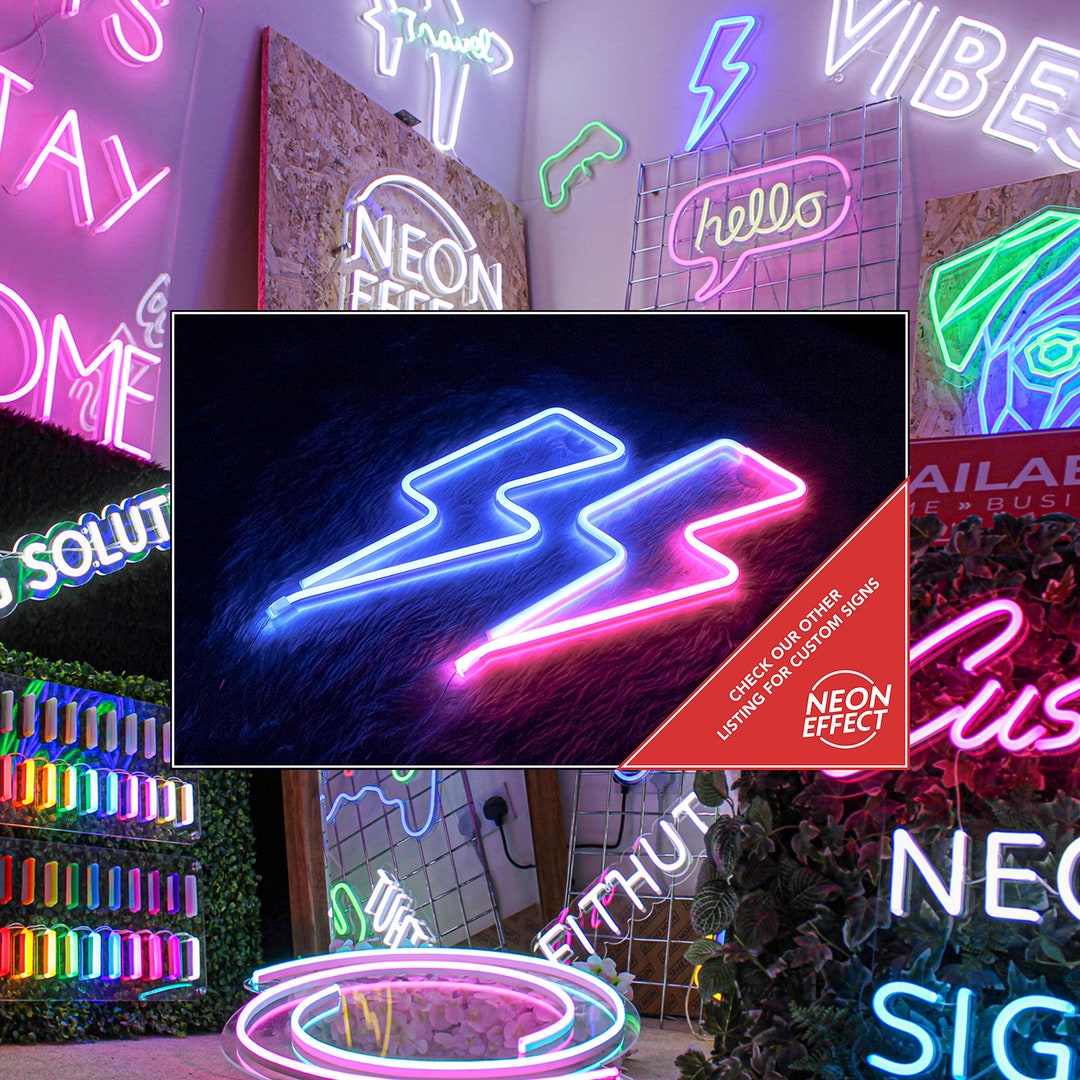 Message me for Custom Neon Signs Lightning Bolt Mini Neon Etsy 日本