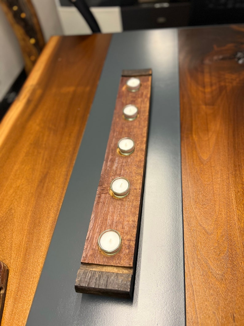 Candle Holder Made From Old Wine Barrels Etsy