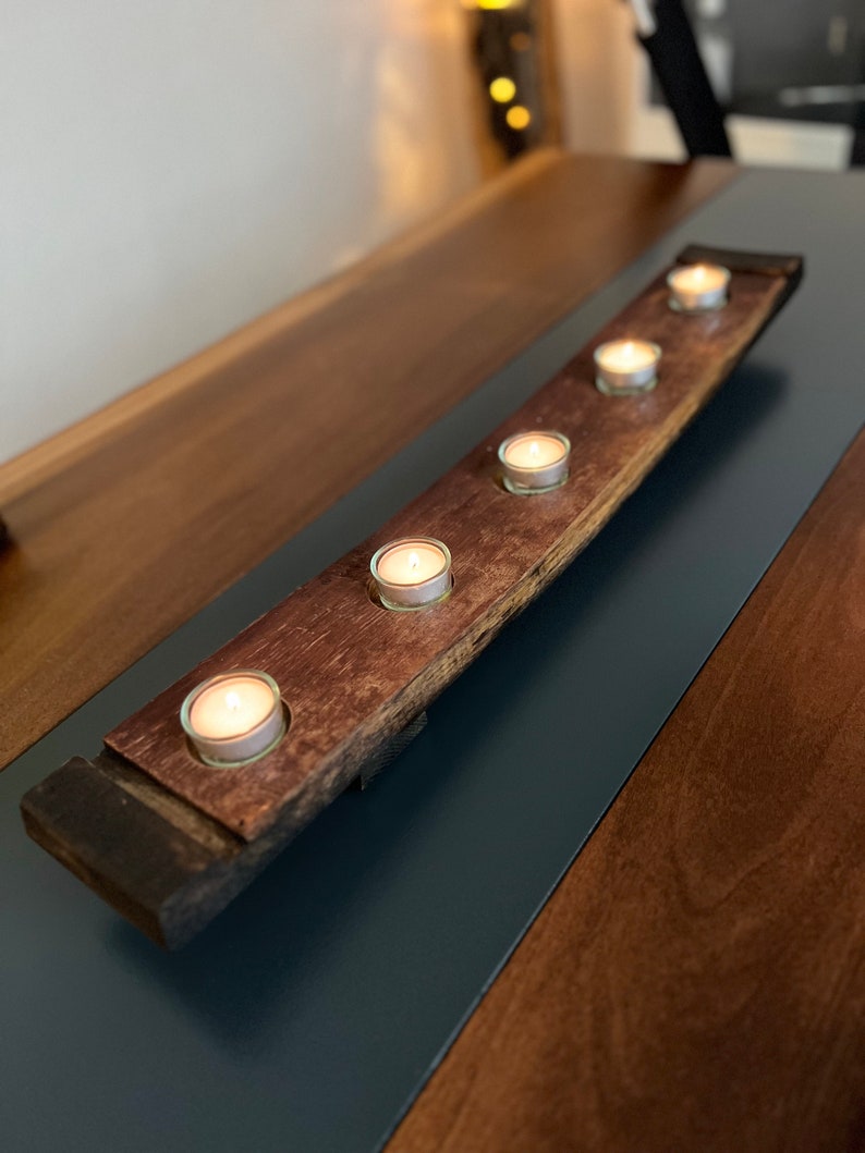 Candle Holder Made From Old Wine Barrels Etsy