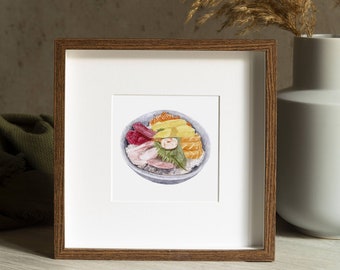 Sushi bowl - watercolour art print