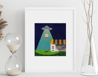 Midnight snacking - gouache art print