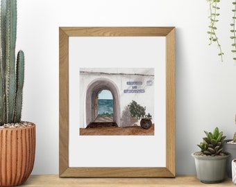 Nerja - watercolour art print