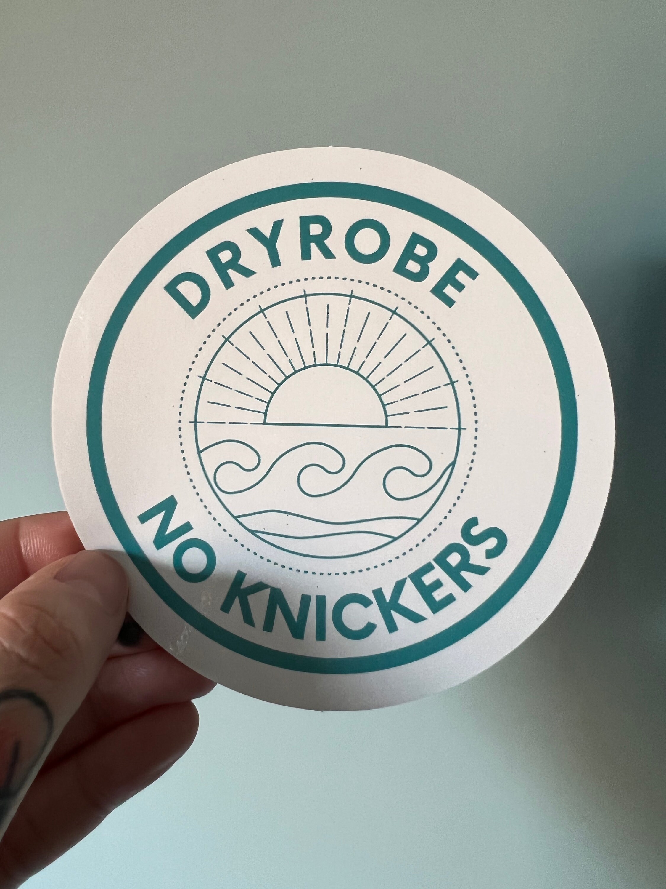 Static Cling 'dryrobe No Knickers' Sticker, Swimming Accessories, Open