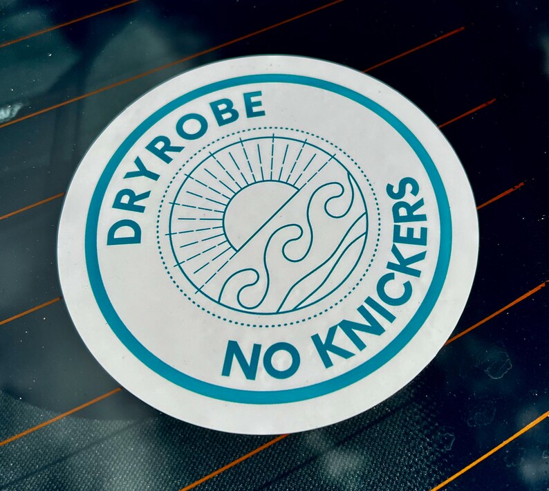 Static Cling 'dryrobe No Knickers' Sticker, Swimming Accessories, Open