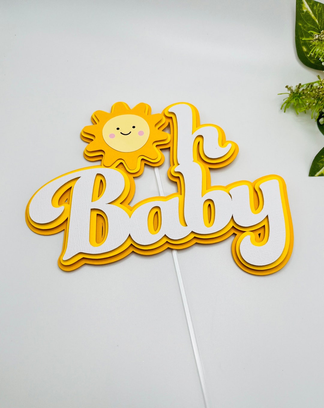 Oh Baby Sun Cake Topper, Sunshine Centerpiece, Baby Shower Party Decor
