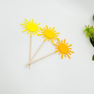Sun Cupcake Toppers, Sunshine Cupcake Toppers, Little Sunshine Cupcake Toppers.