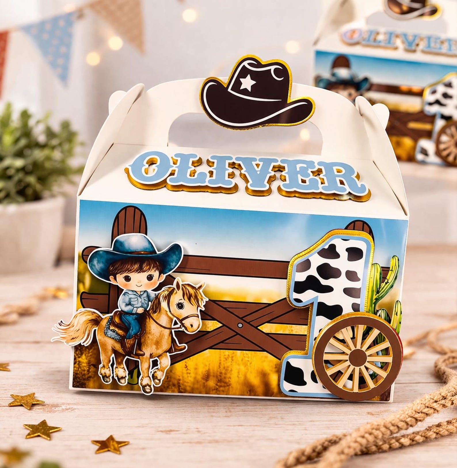 Box Rodeo Personalized First Rodeo Favor Boxes, Cowboy Cowgirl Birthday Treat ...