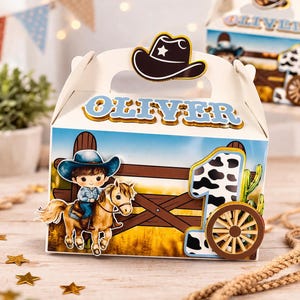 Boîtes de cadeaux personnalisées pour le premier rodéo, boîtes de cadeaux d'anniversaire de cow-boy, cow-girl