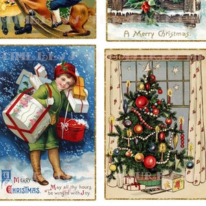 20 VINTAGE WEIHNACHTSKARTEN Winter Schnee Digital Printable Scrapbook Collage Sheets viktorianische Kinder Kunst Ephemera Junk Journal Kit Bastelarbeiten