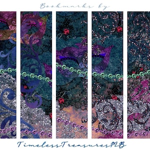 5 MARCADORES diamantes brillantes, regalo para ella, mariposas imprimibles digitalmente, utilizables para kit de diarios basura y collage de álbumes de recortes de adorno
