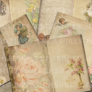 EASTER JUNK JOURNAL printable pages, vintage Easter scrapbook digital paper, Easter printable collage pages kit, antique Easter ephemera