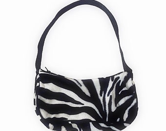 New Women's Ohh Ashley Genuine Hair Leather Tote with Crystals Zebra 