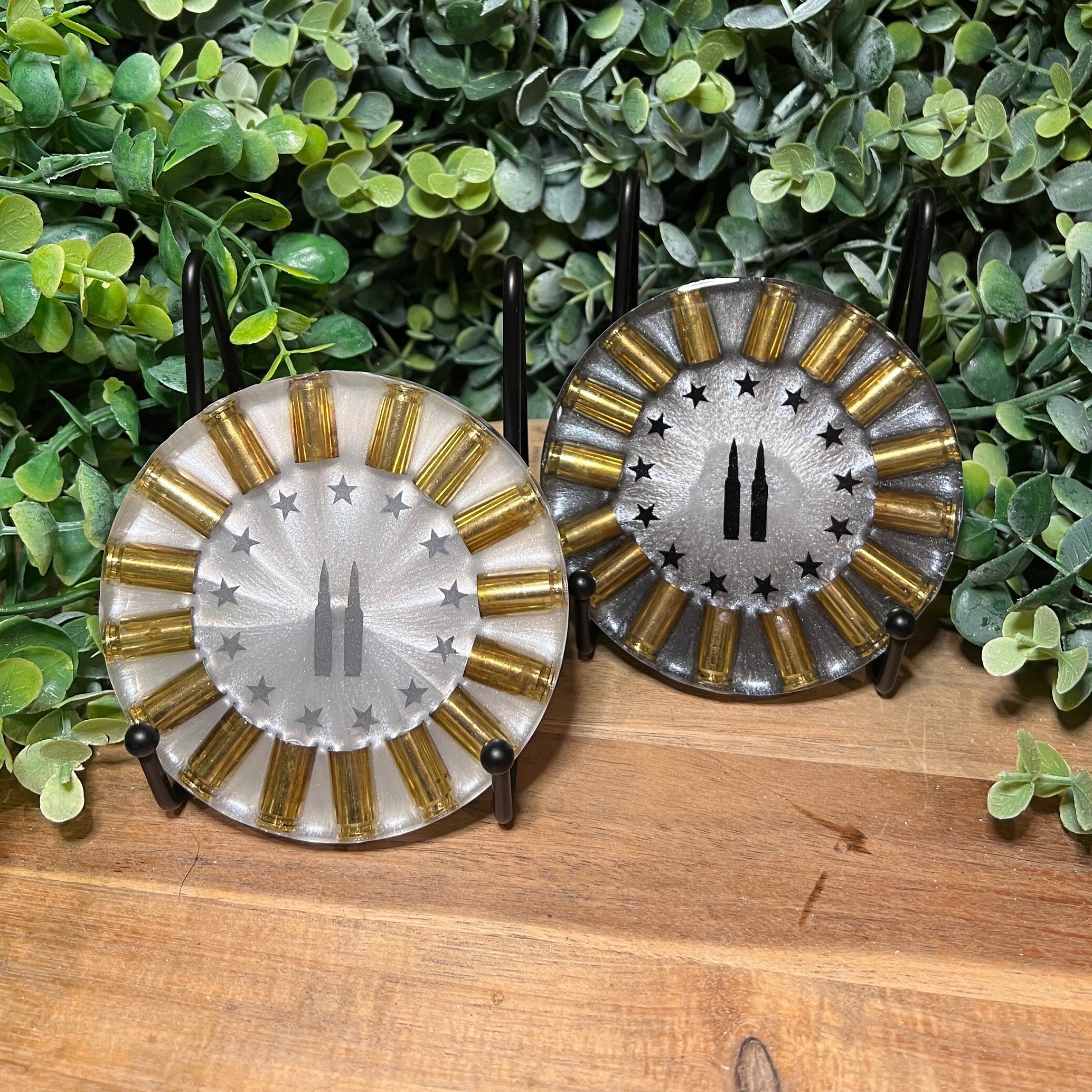2A Coaster Epoxy Coaster Bullet Coaster Epoxy Resin Coaster Gun Gift