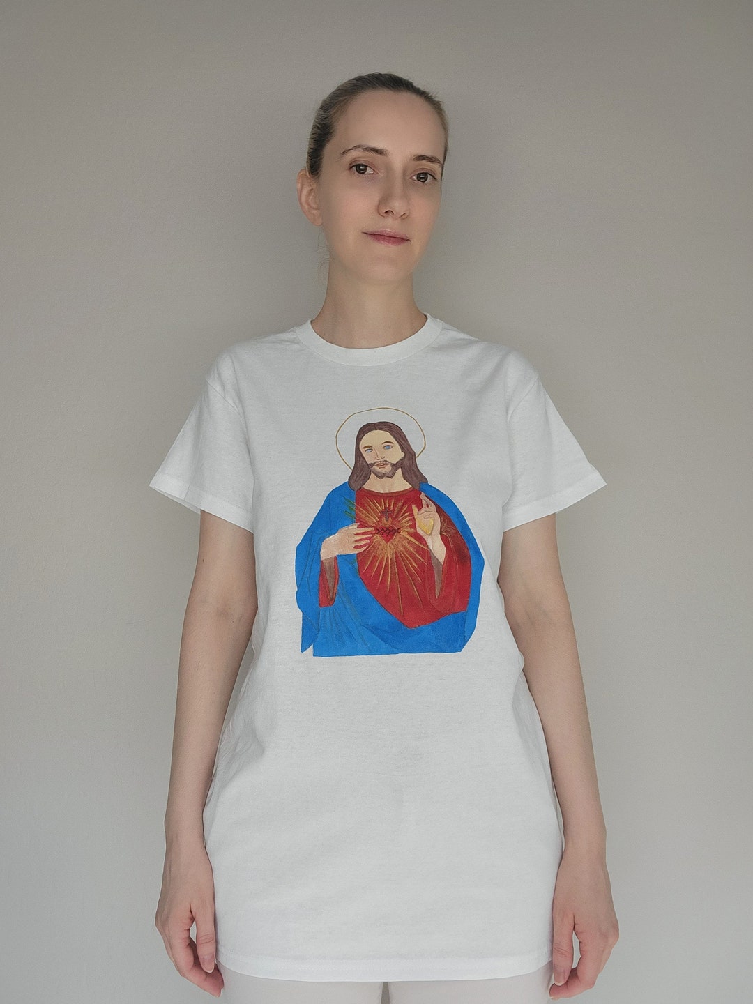 Hand-painted Jesus Christ T-shirt – Christian Catholic Apparel - Etsy