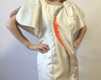 Hand-Painted Silk Dress – Abstract Design, Lightweight Summer Clothing
