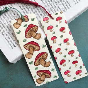Mushroom Lover Watercolor Hand Painted Bookmarks | Mushroom Decor | Boho Style | Reader Gift | Mycologist Gift | fly agaric | mushroom decor