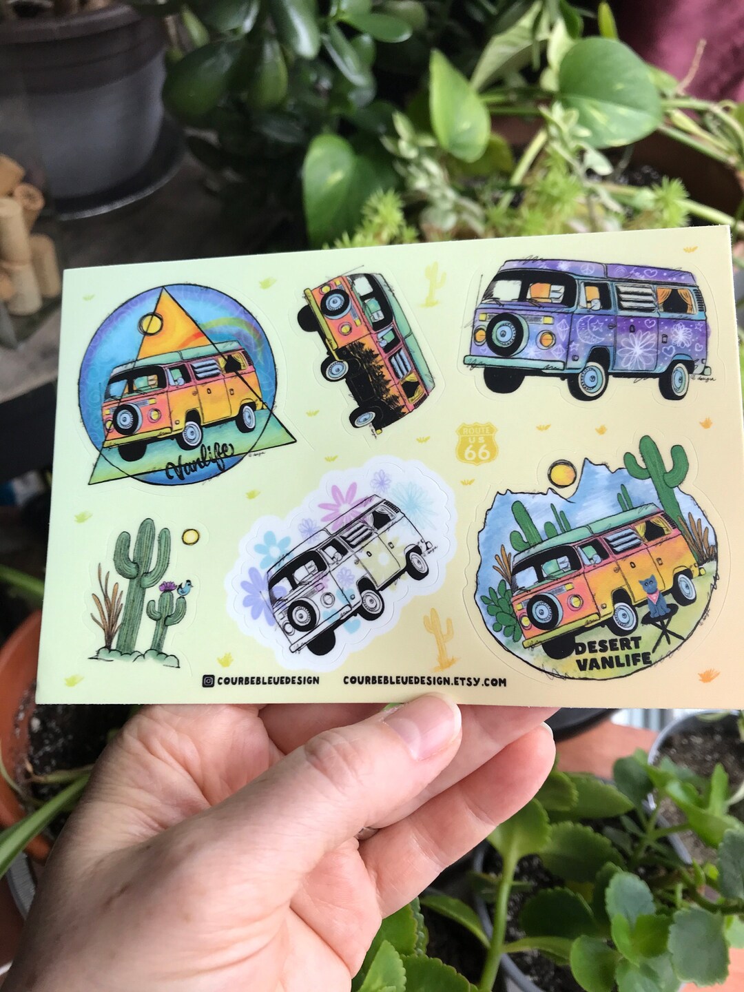 Minivan Vinyl Sticker Sheet | Camping Trip | Hippie Van | Vintage ...