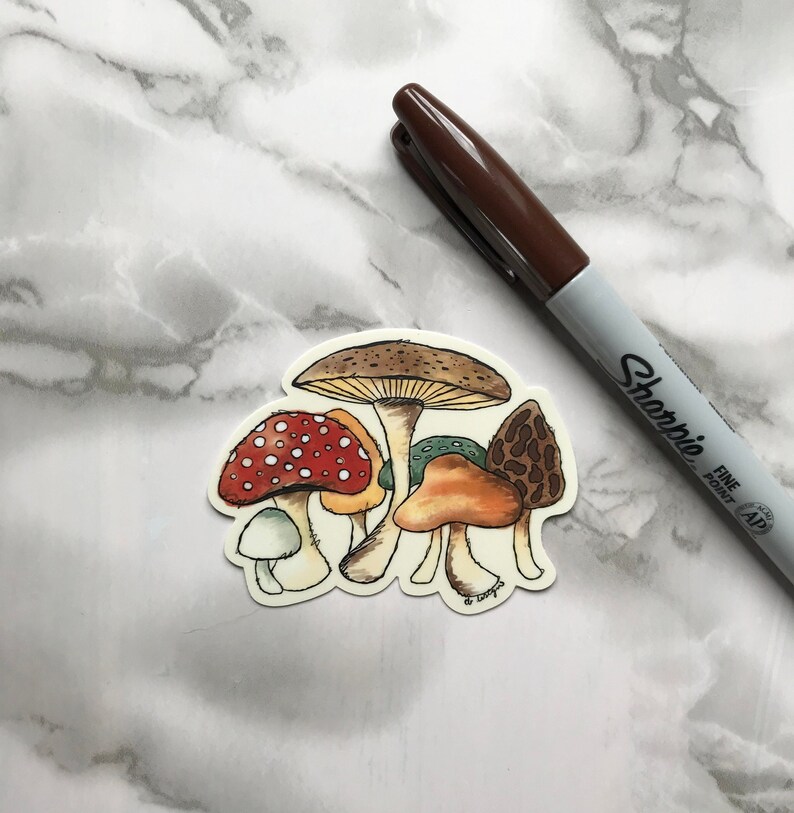 Autumn mushrooms for fungi lovers vinyl sticker image 3