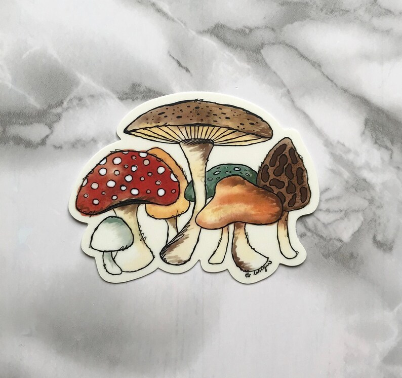 Autumn mushrooms for fungi lovers vinyl sticker image 2
