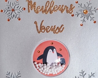 Snowball greeting card to shake