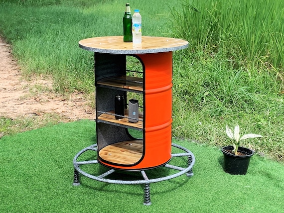 Bar Table bruno Oil Drum / Oil Barrel Furniture Lounge Round Stand