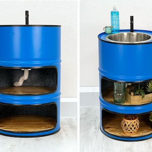 wash basin oil barrel &quot;Sam&quot; / sink hand washbowl drum bath furniture retro industrial upcycling restaurant vintage cafe garage washbasin