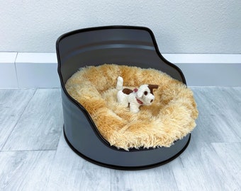 Lit pour animaux de compagnie en baril d’huile BIG SWEETY - grand lit rond pour animaux de compagnie - lit pour chien - lit pour chat - panier pour chat - lit pour chats et chiens - meubles en baril - panier