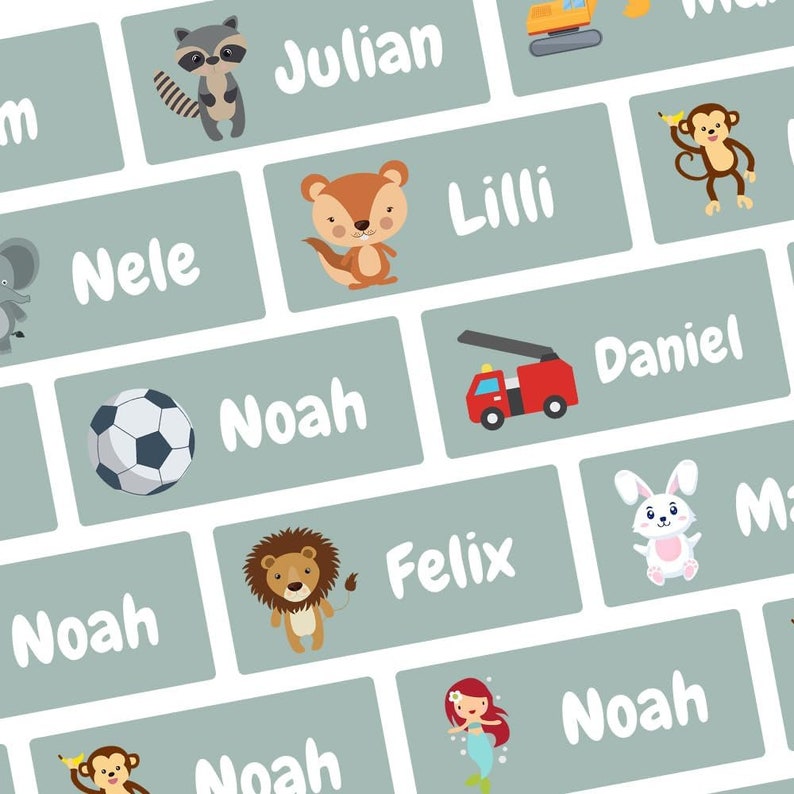 Name stickers for clothing and objects 30 x 13 mm, personalizable and waterproof adhesive labels for children, school and kindergarten image 2