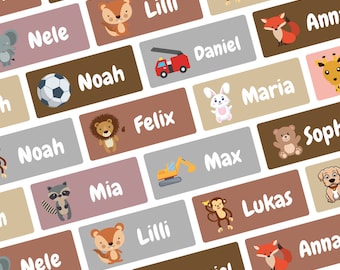 Namenssticker Kleidung und Gegenstände 30x13 mm, personalisierbare und wasserfeste Klebeetiketten für Kinder, Schule und Kindergarten