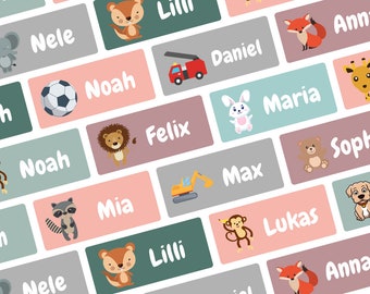 Children's name labels for clothing and objects, customizable and waterproof stickers for children, school and kindergarten