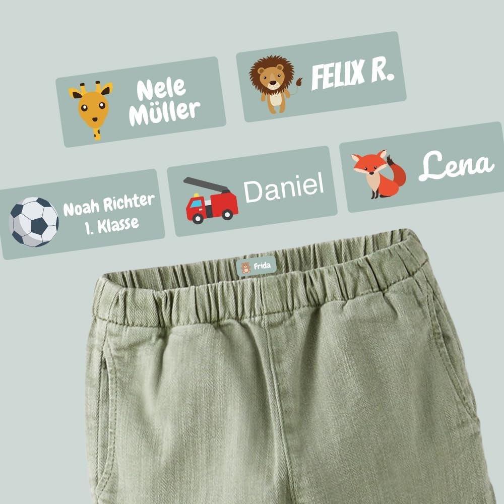 Namensaufkleber für Kinder für Kleidung und Gegenstände, personalisierbare und wasserfeste Klebeetiketten für Kinder, Schule und Kindergarten