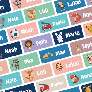 Naamlabels voor kleding en voorwerpen 30 x 13 mm, personaliseerbare en waterdichte zelfklevende labels voor kinderen, school en kleuterschool