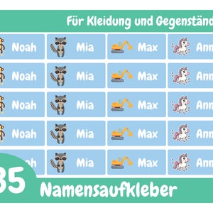 Namensaufkleber für Kleidung und Gegenstände 30x13 mm, personalisierbare und wasserfeste Klebeetiketten für Kinder, Schule und Kindergarten