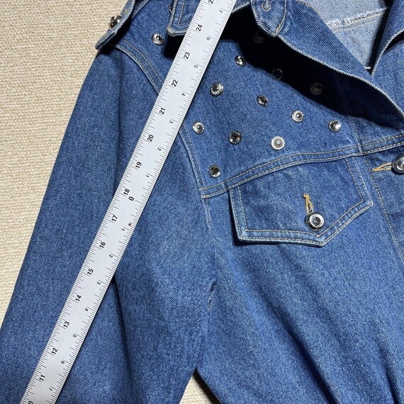 Monique Fashions Denim Jacket Size 10 Vintage Emb… - image 6