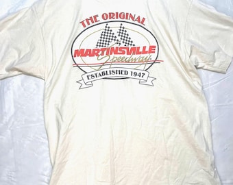 T-shirt vintage NASCAR Martinsville Speedway a punto singolo 2XL Prodotto negli Stati Uniti