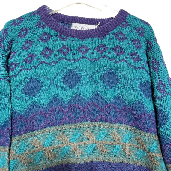 ヴィンテージ 80 年代 マルチカラー セーター M. Mantogne サイズ XL 
