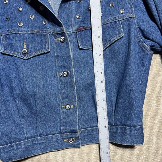 Monique Fashions Denim Jacket Size 10 Vintage Emb… - image 5